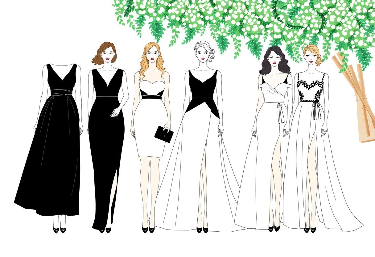 Stylish Black and White Dresses Perfect for Wedding Guests