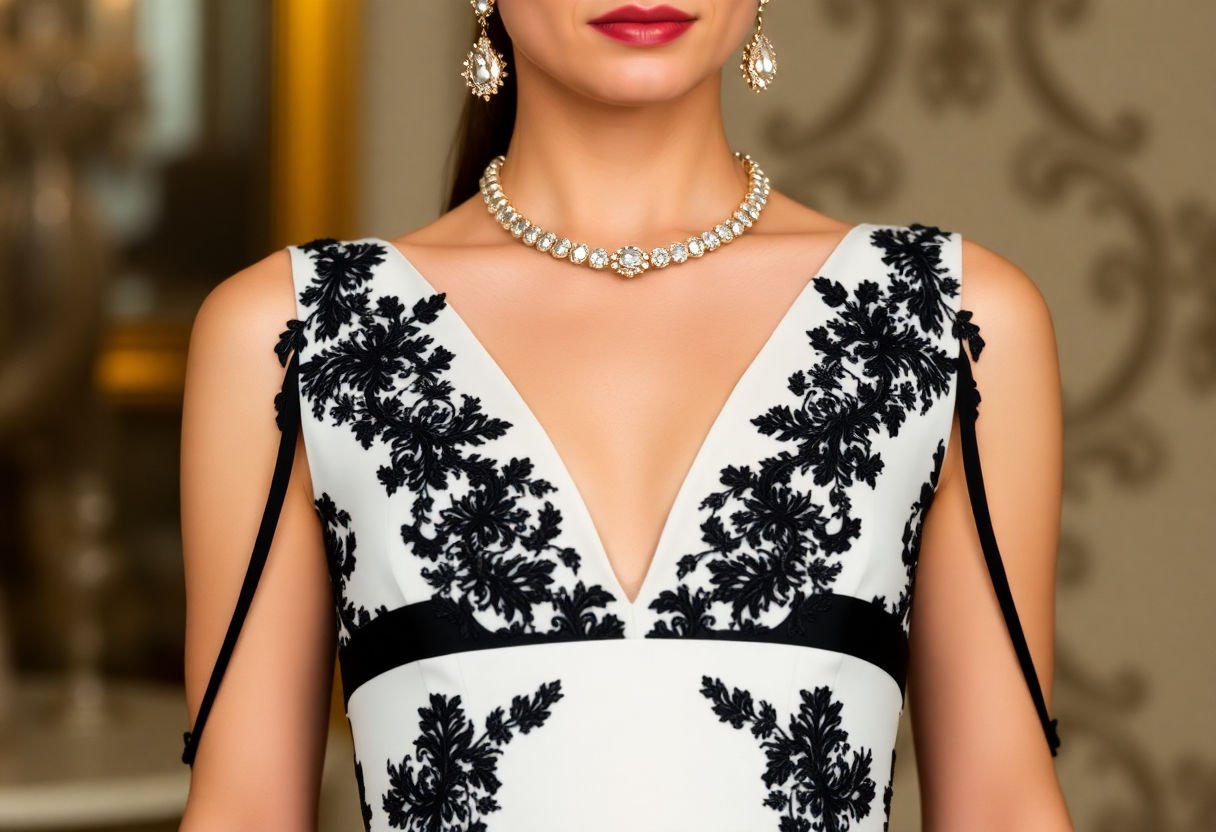 Elegant accessories for black and white dress