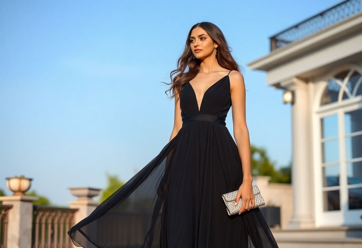Elegant Black Maxi Dresses That Wow Wedding Guests
