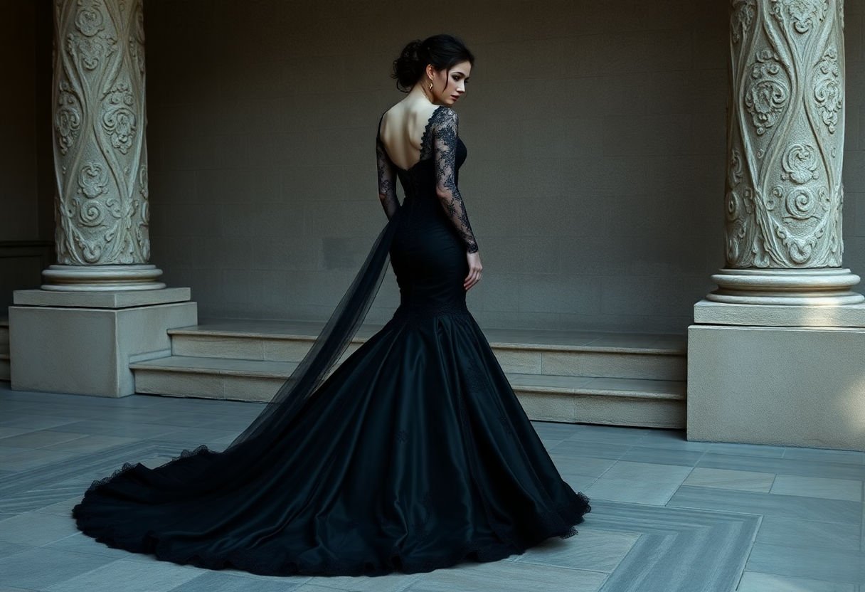 Gothic Mermaid Elegance: Black Wedding Dresses That Make a Statement