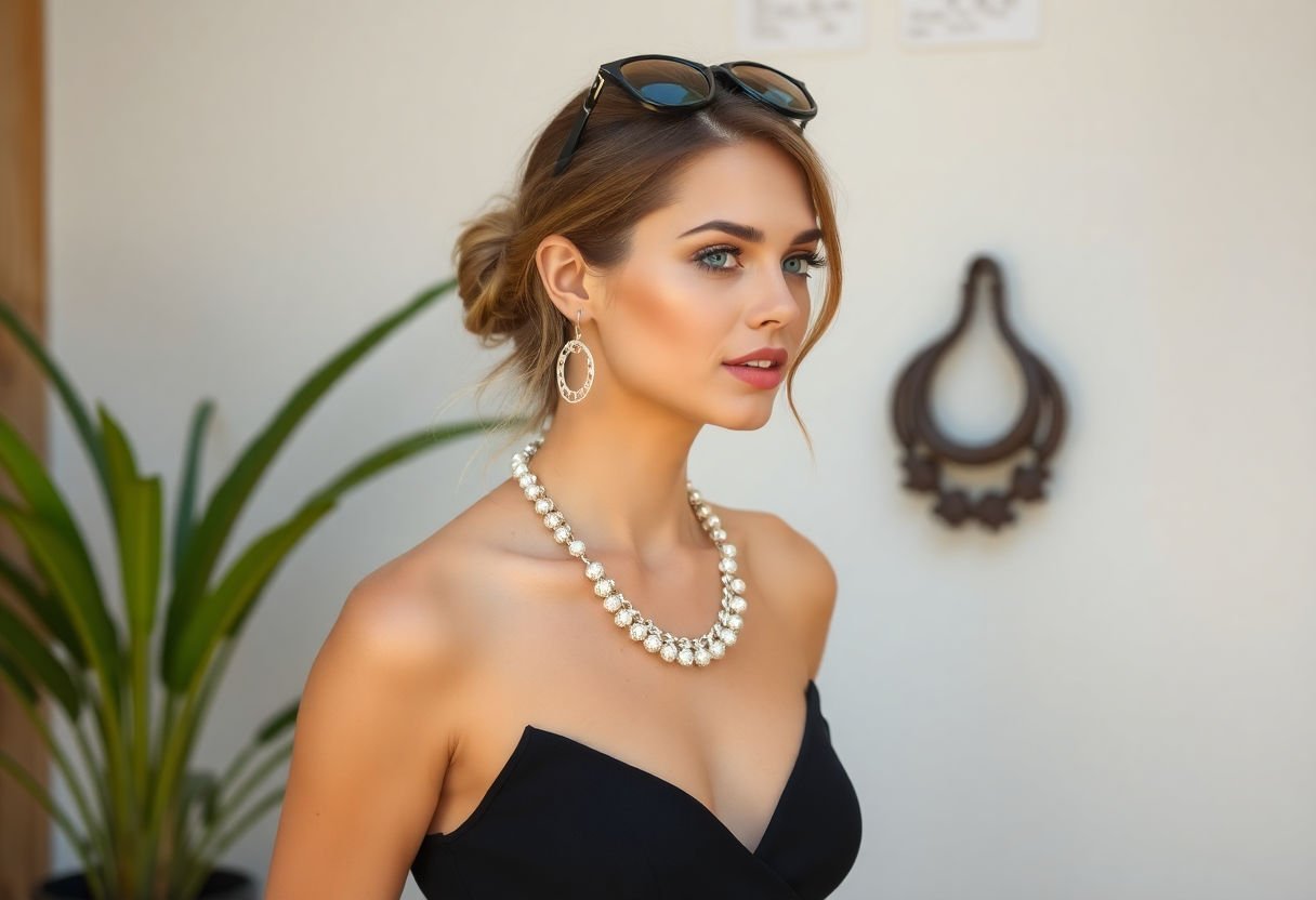 Accessories and black dress