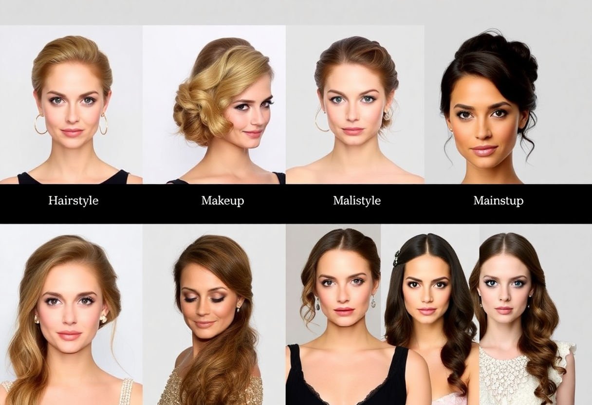 Formal hairstyle and makeup options