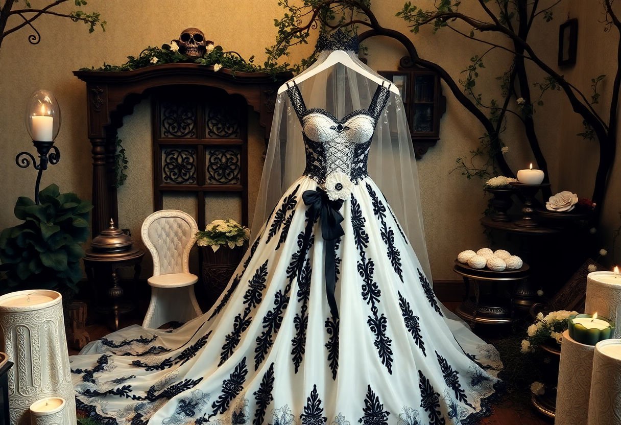 Black and White Gothic Wedding Dresses: A Unique Take on Tradition
